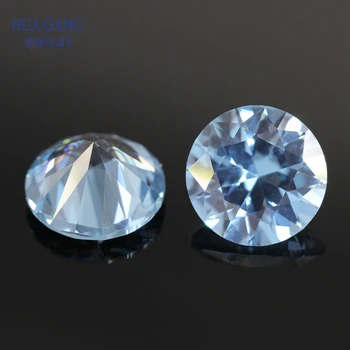 106# синтетичен шпинел камък светло син камък 0.8-10мм кръгъл диамант нарязани скъпоценни камъни за бижута