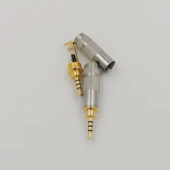 10шт позлатени директни 4 полюс 2,5 мм стерео TRRS ремонт слушалки включете метален конектор аудио конектор
