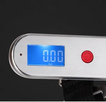 110lb 10g джобен дигитален кухненски кантар електронен куфар скала виси на кука LCD дисплей за риба багаж за пътуване летище инструмент