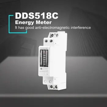 18 mm Din релса монофазен аналогов брояч на електроенергията консумирана мощност Ваттметр брояч на енергия Вата кВтч 5-32A 230V AC
