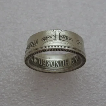 1934 Израел Палестина монета, пръстен пръстен ръчна изработка размери САЩ 7-13