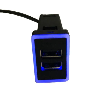 2.1 A blue led dual usb switch car charger ports телефон бързо зареждане на преустройство за toyota chr rav4 corolla, yaris alphard