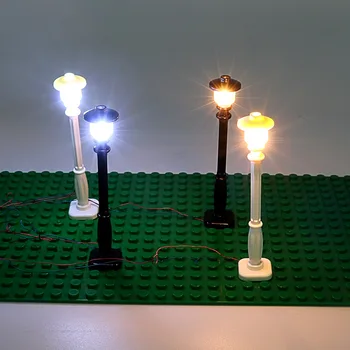 2 бр./компл. улично осветление MOC City Blocks за детски играчки САМ Kit съвместимост класически градски строителен тухла лампи с USB-подсветка или не