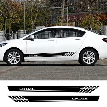 2 елемента автомобилна врата странични етикети авто дълга ивица, стикер за Chevrolet Cruze светлоотразителни авто винилови спортни стикери за украса и аксесоари
