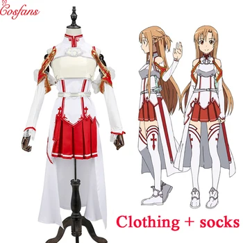 2018 Asuna cosplay Sword Art Online cosplay SAO Asuna Battle Suit Set Full Хелоуин Uniform Fancy dress adult women ' s clothing