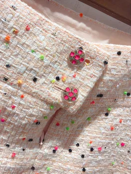 2019 елегантен ансамбъл femme страхотен комплект от две части плюс размер туид яке и панталон набор от 5xl 6xl conjuntos de mujer casaco feminin