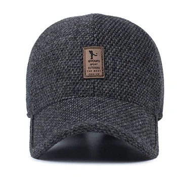 2019 Зимни бейзболна шапка удебелена топло Папина шапка възстановяване на предишното положение Bone Caps защита на ушите приталенная шапка за мъже шофьора регулируема спортна шапка