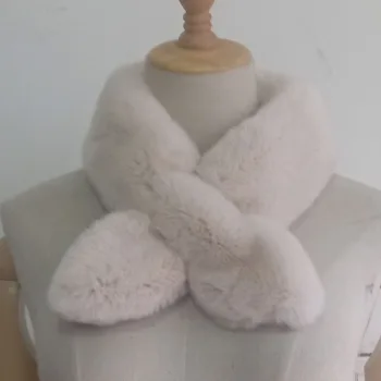 2020 Зима Истински Rex Заек Шал Жени Топла Мека Естествена Кожа Шалове Жена На Шията Е По-Топла Femme