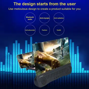 2020 нов 4 In1 Bluetooth 5.0 екран мобилен телефон с лупа 3D лупа 12 инча увеличительный категория Desktop Holder стойка за телефона