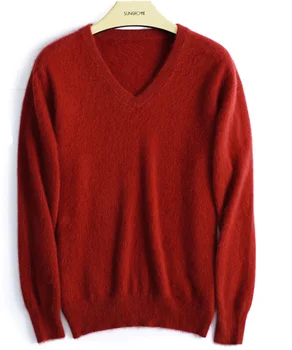 2020 нов реален норка вълнен пуловер мъже чист вълнен пуловер пуловери мъжки безплатна доставка, цена на едро S276