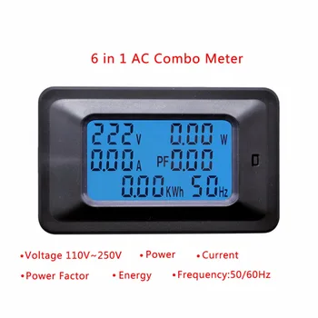 20A/100A, AC LCD Digital Panel Watt Power Meter монитор напрежение, кВтч волтметър амперметър тестер инструменти