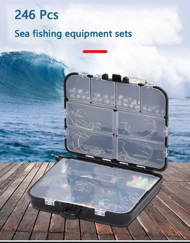 246 бр. морски риболовни принадлежности, риболовни примамки комплект кутия за съхранение на Multifunctiona риболовни куки аксесоари риболовен обзавеждане