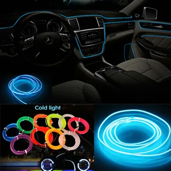 2m разсеяна светлина неон led ленти осветление на купето на автомобила автомобилна led лента венец въже многоцветен Декоративна лампа гъвкава тръба