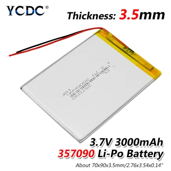3.7 V 3500mah (полимерна литиево-йонна батерия) литиево-йонна батерия за tablet PC, MP3 и MP4 електрическа играчка [357095] подмяна на [357090] батерии