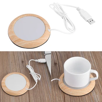 3 цвята USB Wood Grain Cup Warmer Heat Beverage Mug Mat Keep Drink Warm Heater Mugs увеселителен парк