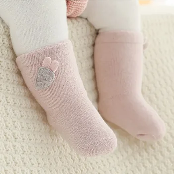 3 чифта/лот ново бебе момче памучни чорапи дебели Детски чорапи есента и зимата са топли детски чорапи за краката са къси чорапи за новородени
