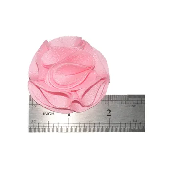 30 бр. /лот, 5.5 cm детска headweardouble шифон триизмерни цветя за дрехи и аксесоари за коса