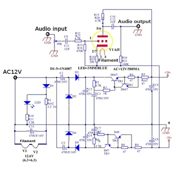 AC 12V 1A 6J1 Value Preamp Tube Preamp Amplifier Board предусилвател слушалки САМ Комплекти