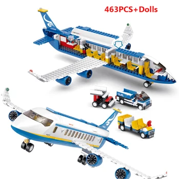 Air Plane Passenger Airport Building Blocks Model Set Compatible Техника City Plane САМ Bricks Toys For Children Friends Blocks