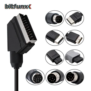 Bitfunx Scart кабел 1.8 метра за PS2/PS1 / Dreamcast / SEGA MD1 / MD2Megadrive 1 / Битие 1 / XBOX / WII / Saturn видеоигровой кабел
