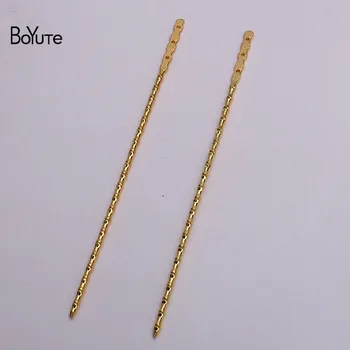 BoYuTe (10 бр./лот) 139 мм метал месинг бамбук пръчка за коса с 3 дупки ръчно изработени Сам аксесоари за коса материали