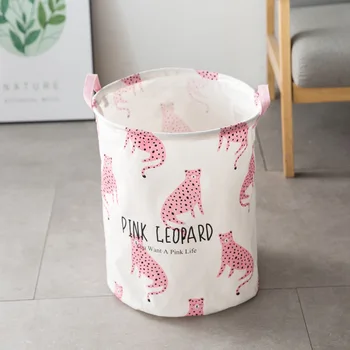 Brand Newleopard print series кошница за дрехи кофа за съхранение на домашно съхранение сгъваема спалня диаметър на съхранение 35 височина 45
