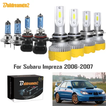 Buildreamen2 4 X автомобилни дълги светлини къси светлини 9005 H7 Auto LED халогенна лампа фарове светлина 12V за Subaru Impreza 2006 2007