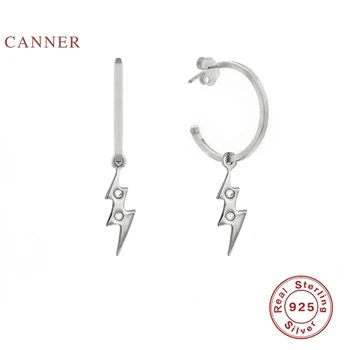 CANNER Ins Светкавица Diamond C обеци за жени истинско сребро 925 проба от пиърсинг обеци розово изискани бижута Pendientes