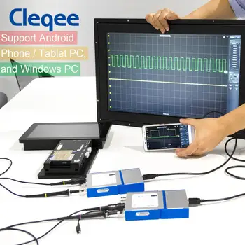 Cleqee C520 Series 2 CH USB Android&PC виртуален цифров осцилоскоп Handheld Bandwidth 20M 50М генератор на сигнали логически анализатор