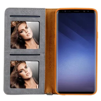 CMAI2 луксозен кожен калъф за Samsung Galaxy S9 Case Силиконов магнитен ПУ портфейл флип-надолу капак за Galaxy S9 Plus Case със стойка