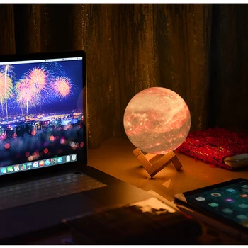 Dropship 3D Print Star Moon Lamp Colorful Change Touch Home Decor творчески подарък Usb Led Night Light Galaxy Lamp