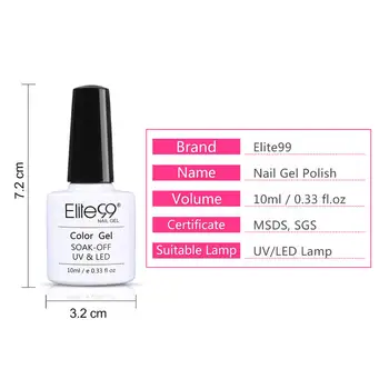 Elite99 6 бр./лот блестящ гел-лак набор от Soak Off UV LED гел-лак за нокти цвят Комплект за маникюр от 10 мл тестени лакове за нокти лак комплект