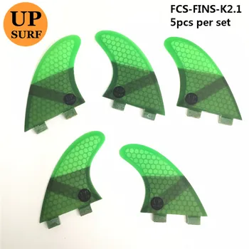 FCS K2. 1 FCS ребра фибростъкло ребра 5 per set три-четири fin set surfboard fins 4 цвят зелен / син / червен / сив лого upsurf