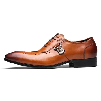 FELIX CHU италиански кожени мъжки обувки Оксфорд обувки от телешка кожа, черен, кафяв обувки обувки бизнес сватбена рокля, обувки за мъже