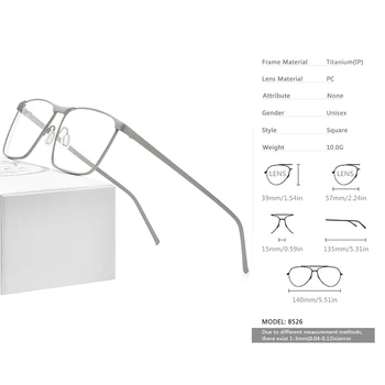 FONEX чист титан слънчеви очила рамка мъжете 2020 рецепта за очила за мъже квадратни очила късогледство оптична рамка за очила 8526
