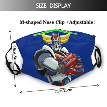 Goldorak Grendizer Robo Не Disposable Printed Mouth Face Mask Против Haze прахоустойчив с филтри Earloop Protection Cover муфель