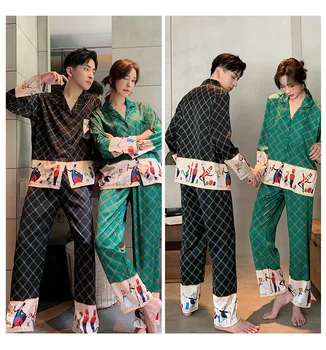 Ice silk pajama women summer short sleeve корейската версия douyin web celebrity with imitation silk влюбените home