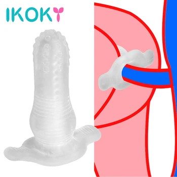 IKOKY кухи анален плъгин разширяване на задника еротичен удължител за разширяване на ануса от секс играчки за жени, мъже гей прозрачен масажор на простатата