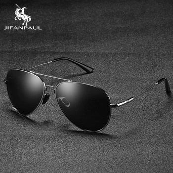 JIFANPAUL крак сплав мъжки слънчеви очила polarized дизайн на марката пилот мъжки слънчеви очила за шофиране Metail рамка за качество на извънгабаритни Пролет