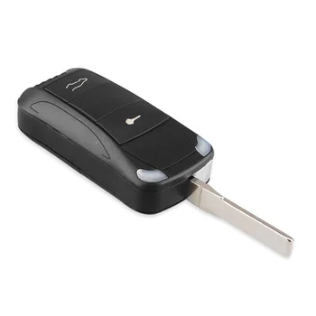 KEYYOU 2 Бутон за смяна на флип-сгъваем дистанционно ключ Shell Case ключодържател за Porsche Cayenne GTS Car Key Case Cover Uncut Blade