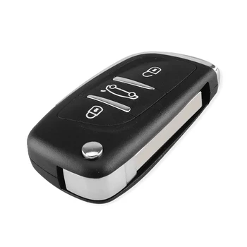 KEYYOU Modified Flip Key Shell Remote Key Case 3 бутона за Peugeot 307 307S 306 407 408 607 авто символ CE0536