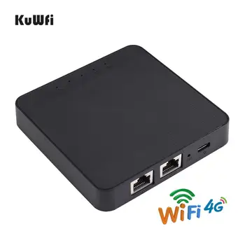 KuWFi 4G джобен Wifi рутер 150 Mbit / с Мобилен банка за захранване на безжични AP рутери отключен мобилен SIM 4G рутер поддръжка на 25 потребители Wifi