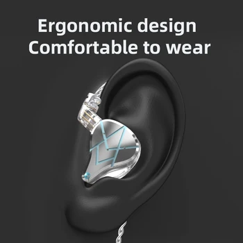 KZ ASX слушалки 20 БА единици HIFI БАС в ухото монитор балансирана арматура слушалките с шумопотискане Спорт