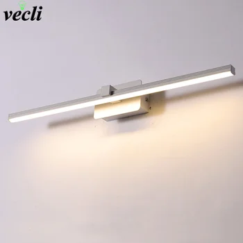 Led монтиран на стената лампа минимализъм огледало предни светлини баня грим стенни лампи модерни алуминиеви стенни аплици лампа