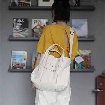 Leisure Платно Tote Bag Big Capcity Fashion Make Old плечевая чанта за тийнейджър корея плат Eco-friendly Open Crossbody Чанта
