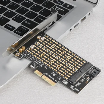 M+B Key SSD to PCIE Adapter M. 2 NVME Module PCI-E 3.0 SATA X4 Expansion Card for Office Care компютърни аксесоари