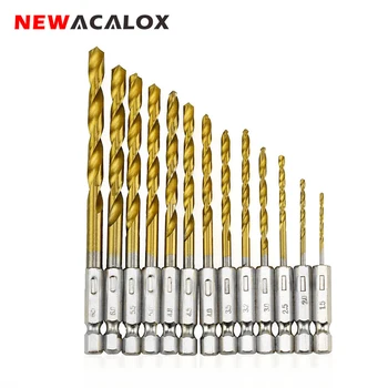NEWACALOX волфрам карбид обрат тренировка на електроинструмента и високоскоростна стомана HSS титановое покритие тренировка набор от 1/4 шестостенния джолан 1.5-6.5 мм
