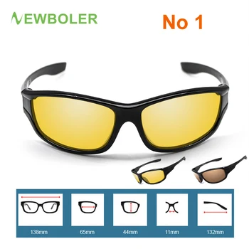 NEWBOLER поляризирани риболовни слънчеви очила кафяви/жълти лещи нощен версия мъжки слънчеви очила за Спорт на открито шофиране Колоездене очила с UV400