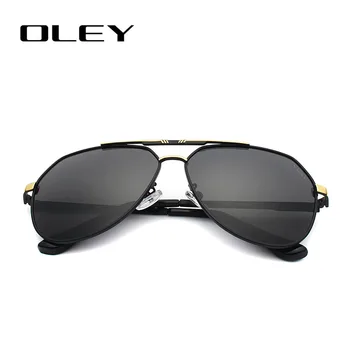 OLEY поляризирани слънчеви очила лещи алуминиеви рамки цветен филм пилоти огледални очила oculos мъжки аксесоари за очила за мъже