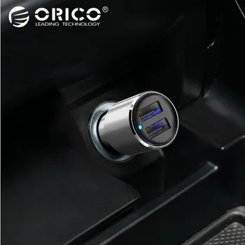 ORICO 12W Universal Car Charger Travel Phone Charger Mini Dual Car-charger Power Socket Adapter Cigarette Lighter Дърва